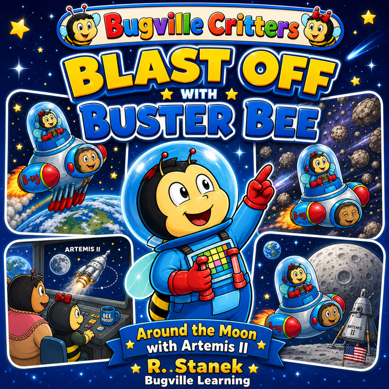Cover of Blast Off With Buster Bee Around the Moon with Artemis II